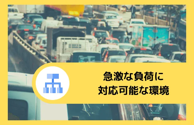 急激な負荷に対応可能な環境